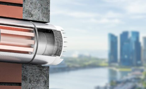 Emplacement sur la façade de la VMC Double-flux Décentralisée PRANA